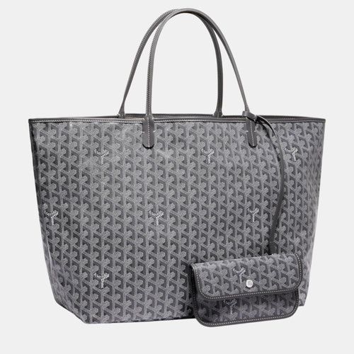 Grey Goyardine Coated Canvas and Leather Saint Louis GM Tote