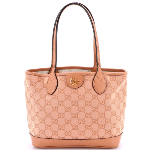 GUCCI Ophidia Top Handle Shopping Tote GG Canvas and Leather Small