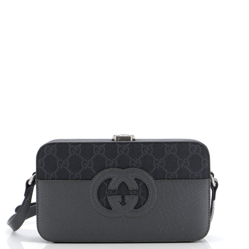 GUCCI Padlock Interlocking G Crossbody Bag GG Coated Canvas and Leather Mini