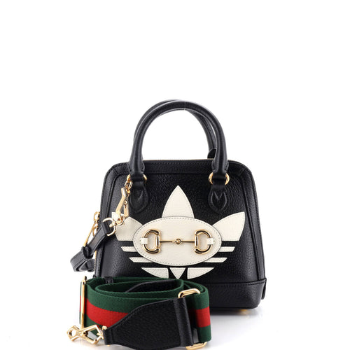 GUCCI x Adidas Horsebit 1955 Top Handle Bag Leather with Applique Mini