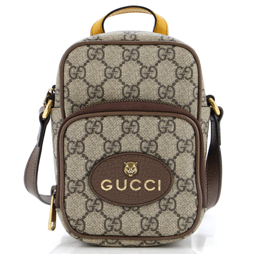 GUCCI Neo Vintage Top Handle Crossbody Bag GG Coated Canvas Mini