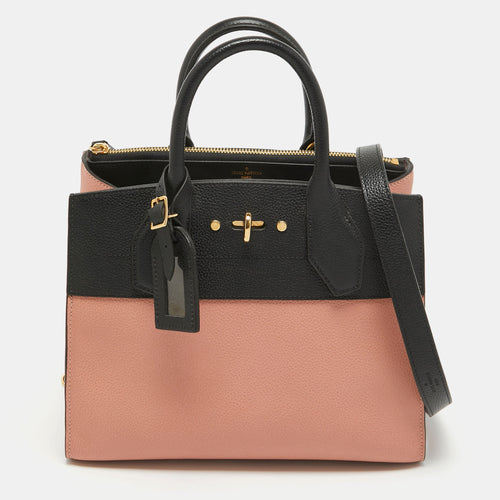 Pink/Black Leather City Steamer PM Bag