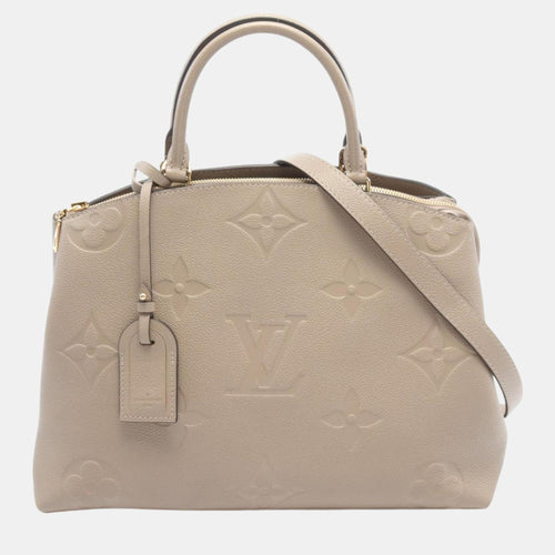 Beige Leather Monogram Empreinte Grand Palais MM Handbag