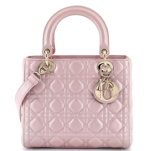 Lady Dior Bag Cannage Quilt Metallic Leather Medium