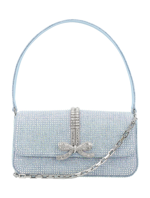 Women's Rhinestone Denim Micro Bag in Light Blue | 24APF24312SMU Color BLUE