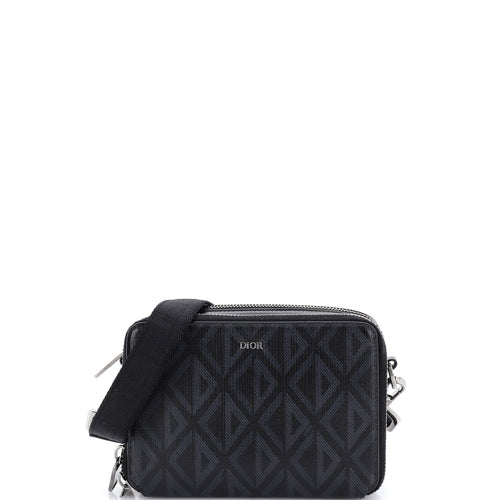 Double Zip Crossbody Pouch CD Diamond Coated Canvas