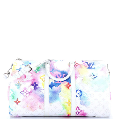 Keepall Bandouliere Bag Limited Edition Monogram Watercolor Canvas 50