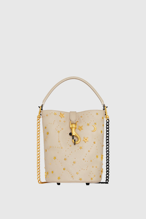 Edie Top Handle Bucket With Celestial Bag In Stone
