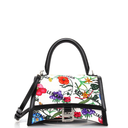 GUCCI x Balenciaga The Hacker Project Hourglass Top Handle Bag Flora Canvas Small