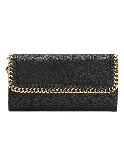 Women's Raffia Falabella Wallet in Black | Size UNICA | 430999W9355