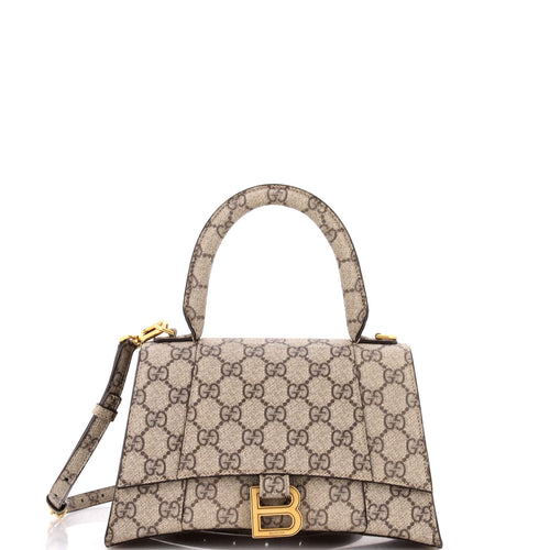 GUCCI x Balenciaga The Hacker Project Hourglass Top Handle Bag GG Coated Canvas Small