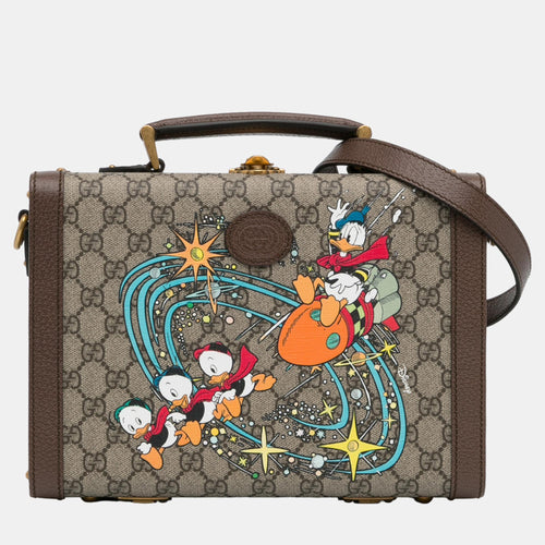 x Disney Beige/Brown GG Supreme Donald Duck Savoy Vanity Case