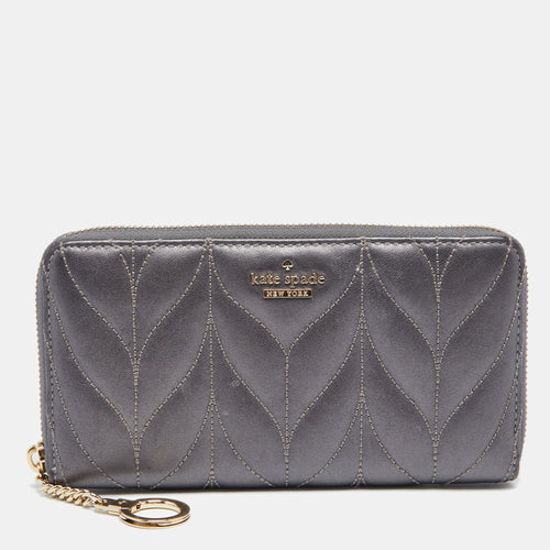 Grey Briar Lane Quilted Leather Neda Zip Around Wallet
