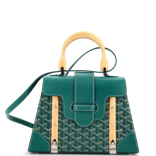 GOYARD Saigon Top Handle Bag Coated Canvas with Leather PM