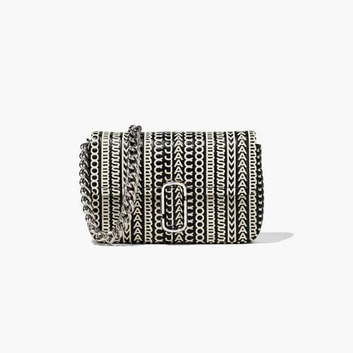 The Monogram Leather J Marc Shoulder Bag in Black/White