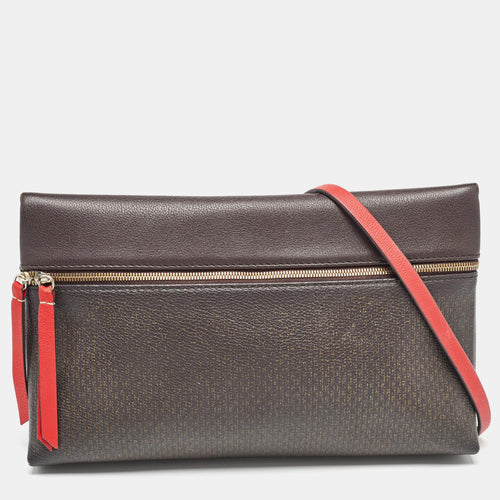 Brown/Red Monogram Coated Canvas and Leather Inro Crossbody Bag