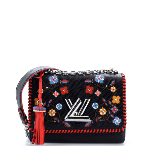 Twist Handbag Limited Edition Flower Embellished Epi Leather with Whipstitch Details MM