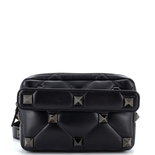 VALENTINO GARAVANI Roman Stud Crossbody Bag Quilted Leather Small