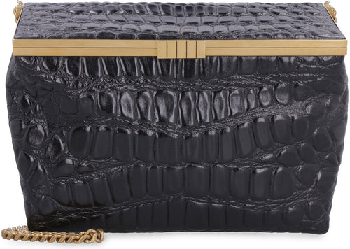 Women's Fanny Croco-Print Shoulder Bag in Black | 6982022US0W Color 1000