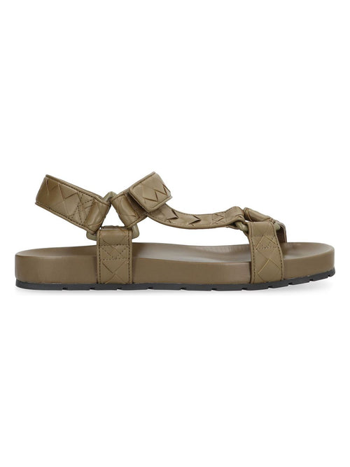 Men's Trip Leather Sandals in Green | Size 43 | 775305V3HB0 Color 2844