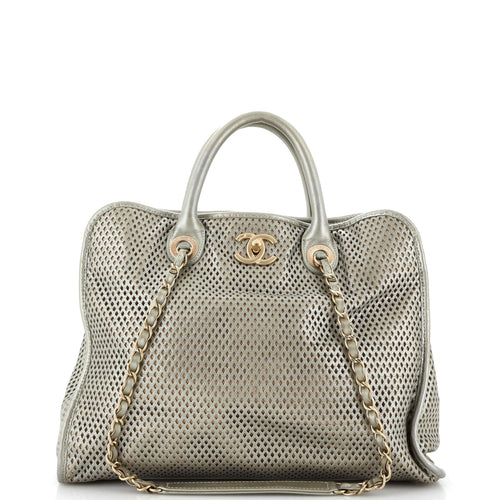 CHANEL Up In The Air Top Handle Tote Perforated Leather Large