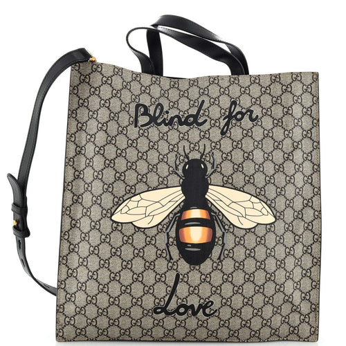 GUCCI Convertible Soft Open Tote Printed GG Coated Canvas Tall