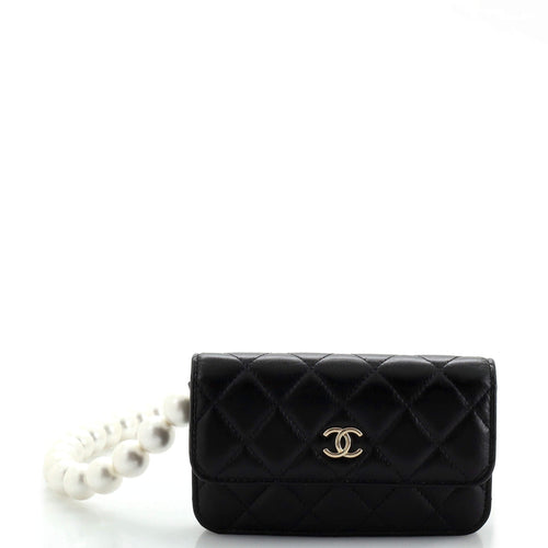 CHANEL Pearl Strap CC Wallet on Chain Quilted Calfskin Mini