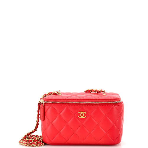 CHANEL Classic Vanity Case with Chain Quilted Lambskin Small