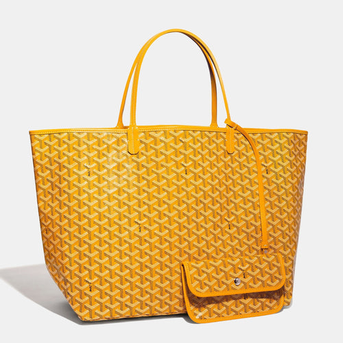 Yellow Goyardine Coated Canvas and Leather Saint Louis GM Tote