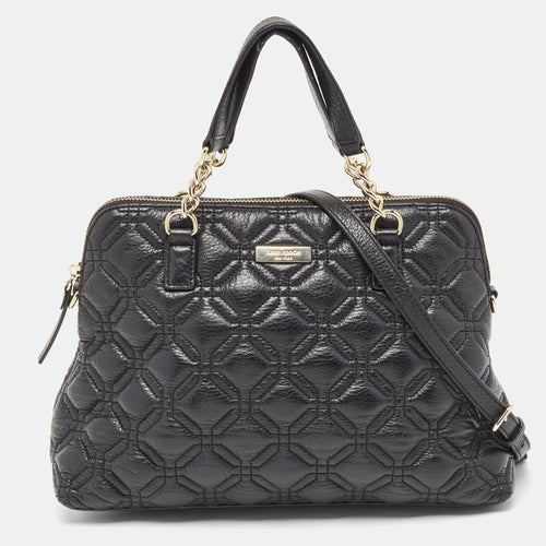 Black Quilted Shimmer Leather Astor Court Grace Bag
