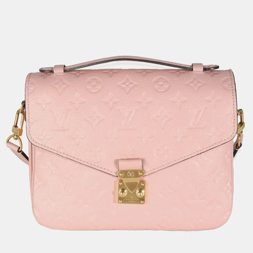 Rose Poudre Monogram Empreinte Leather Pochette Metis Shoulder Bag