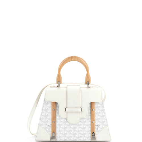 GOYARD Saigon Top Handle Bag Coated Canvas with Leather PM
