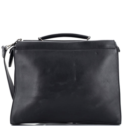 FENDI Peekaboo Fit Bag Leather with Zucca Embossed Leather Regular