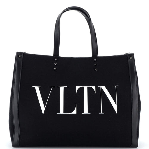 VALENTINO GARAVANI Grande Plage VLTN Tote Canvas Medium