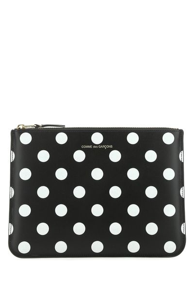 Women's Polka Dot Leather Wallet in Black | Size UNICA | SA5100PD