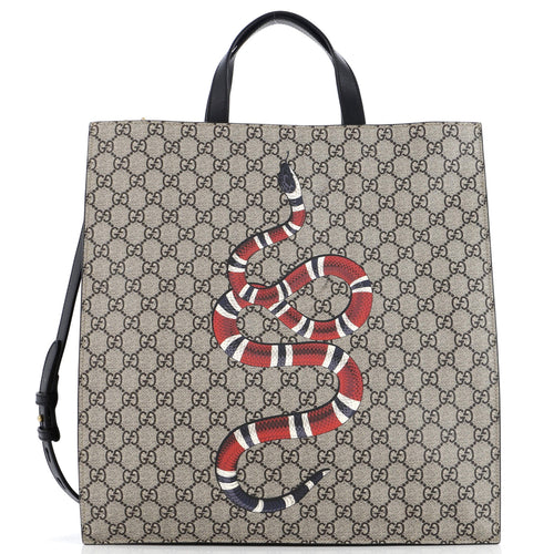 GUCCI Convertible Soft Open Tote Printed GG Coated Canvas Tall
