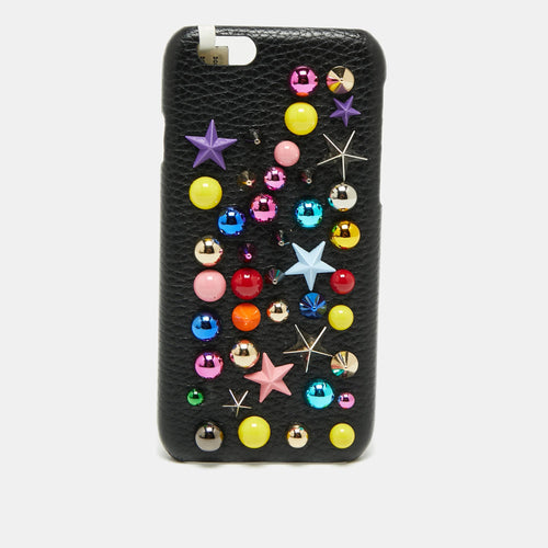 Black Leather Embellished iPhone 6 Cover