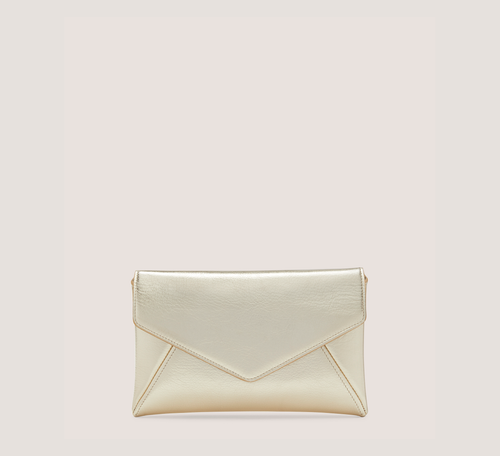 Loveletter Mini Clutch Handbags, Platino Gold Metallic Leather, Size: U No Dimension