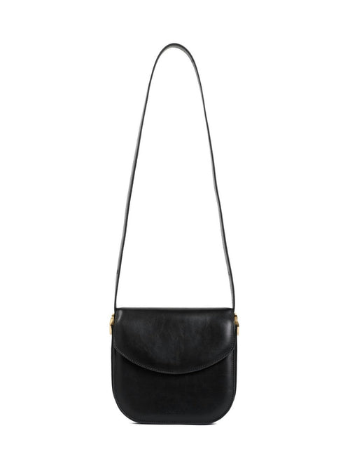Women's Padded Leather Coin Shoulder Bag With Adjustable Strap in Black | J07WG0055P6569