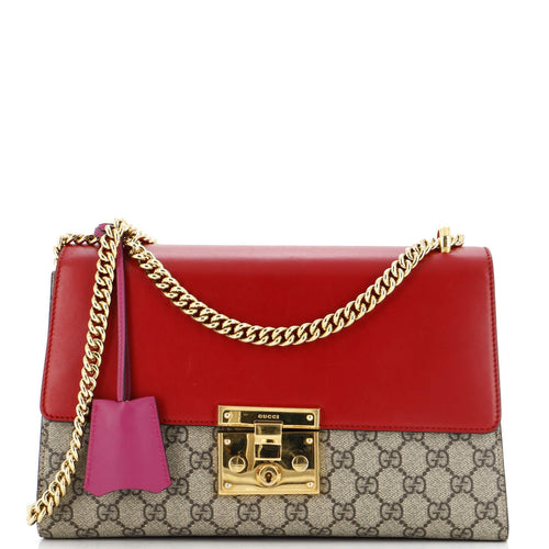 GUCCI Padlock Shoulder Bag GG Coated Canvas and Leather Medium