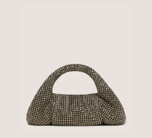 Moda Shine Mini Tote Handbags, Greige Crystal Mesh, Size: U No Dimension