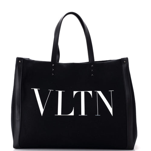 VALENTINO GARAVANI Grande Plage VLTN Tote Canvas Medium