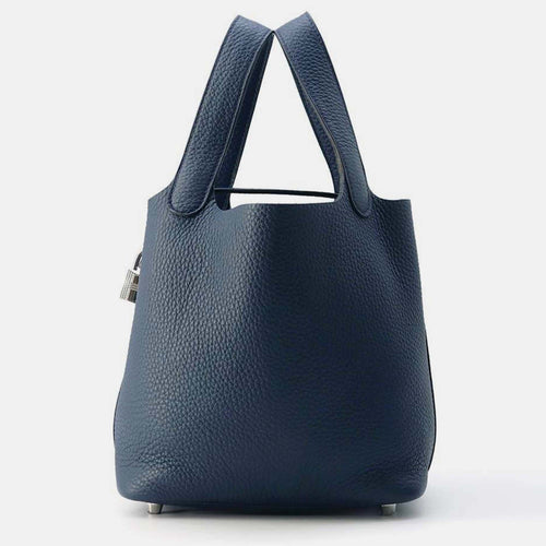 Blue de Prusse Taurillon Clemence Picotin Lock Bag PM