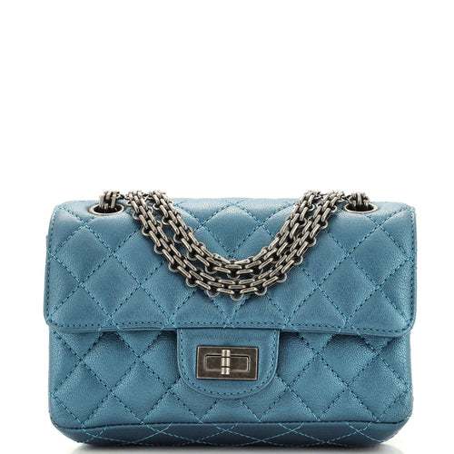 CHANEL Reissue 2.55 Flap Bag Quilted Metallic Calfskin Mini