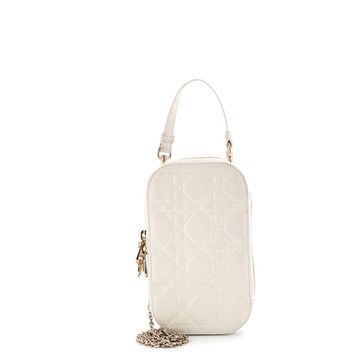 Lady Dior Phone Holder on Chain Cannage Quilt Lambskin