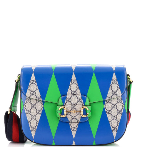 GUCCI Horsebit 1955 Shoulder Bag Printed GG Coated Canvas Large