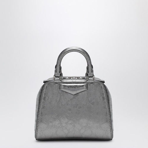 Women's Antigona Cube Nano Leather Handbag in Silver | Size UNI | BB50ZUB1Q9
