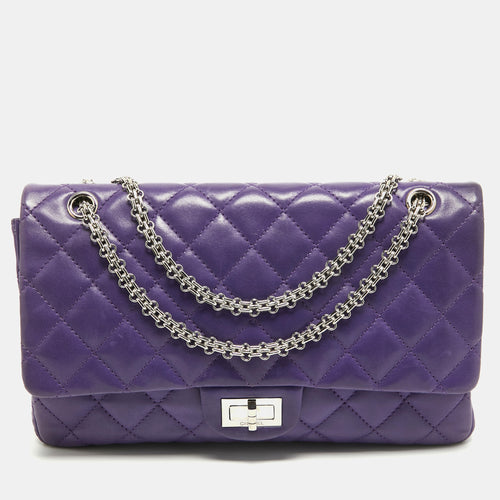 Purple Quilted Leather 227 Reissue 2.55 Flap Bag
