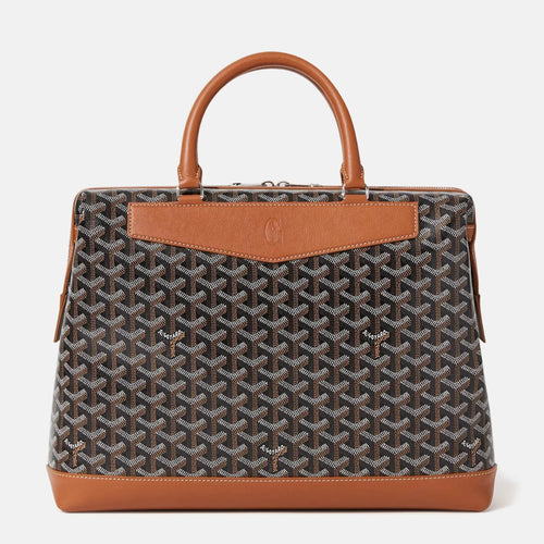 Black & Tan Leather and Signature Canvas Cisaplin Document Case