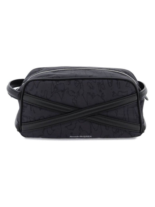 Men's Cross Strap Logo Print Wash Bag in Black | Size UNICA | 7478561AAQ0